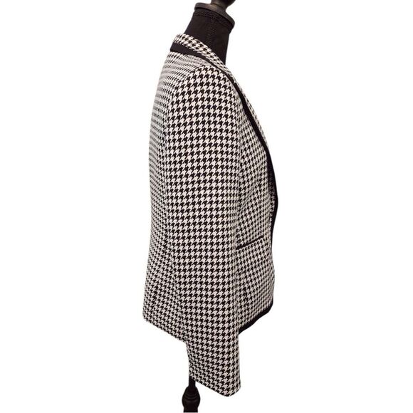 KASPER Houndstooth Blazer Size 8P Women's Black White Suit Coat Jacket Ladies - Picture 11 of 16